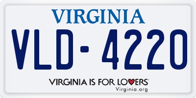 VA license plate VLD4220