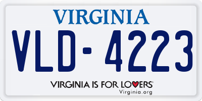VA license plate VLD4223