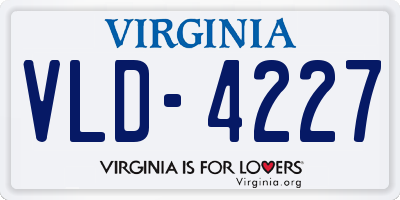 VA license plate VLD4227