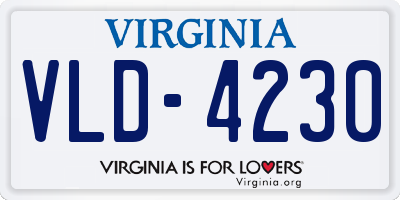 VA license plate VLD4230
