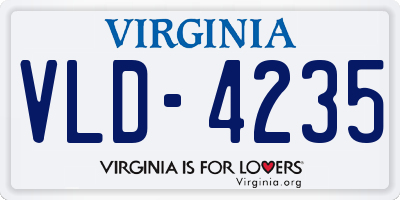 VA license plate VLD4235
