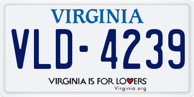 VA license plate VLD4239