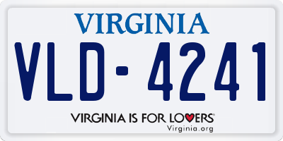 VA license plate VLD4241