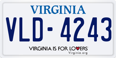 VA license plate VLD4243