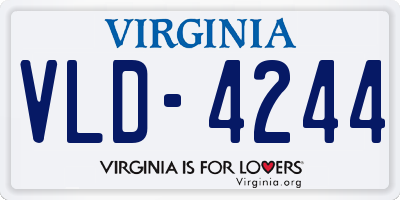 VA license plate VLD4244