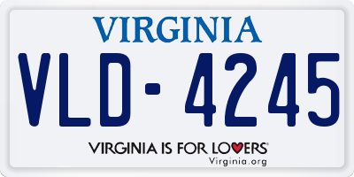 VA license plate VLD4245