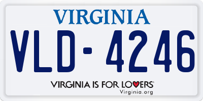 VA license plate VLD4246