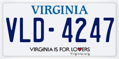 VA license plate VLD4247