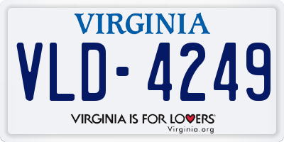 VA license plate VLD4249