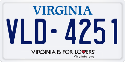 VA license plate VLD4251