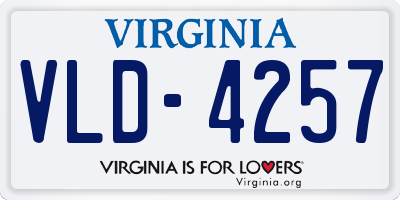VA license plate VLD4257