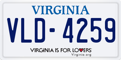 VA license plate VLD4259