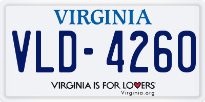 VA license plate VLD4260
