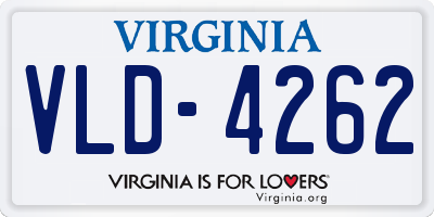 VA license plate VLD4262