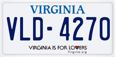 VA license plate VLD4270