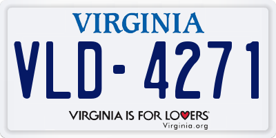 VA license plate VLD4271