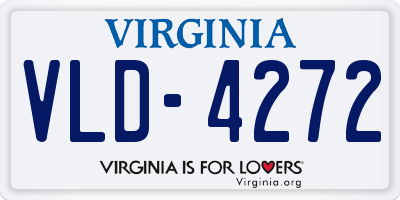VA license plate VLD4272