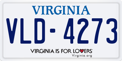 VA license plate VLD4273