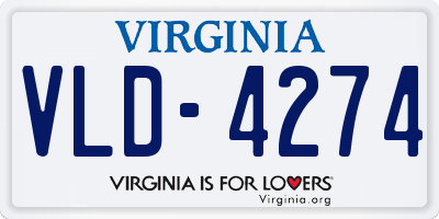 VA license plate VLD4274