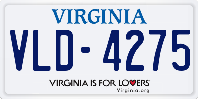 VA license plate VLD4275