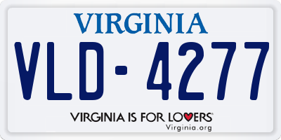 VA license plate VLD4277