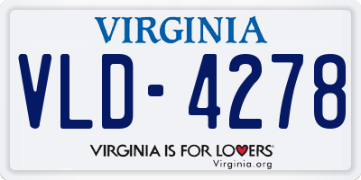 VA license plate VLD4278