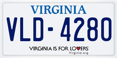 VA license plate VLD4280