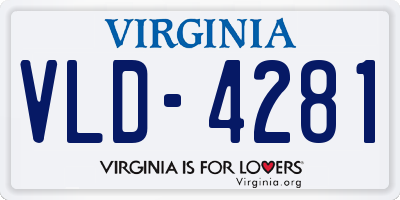 VA license plate VLD4281