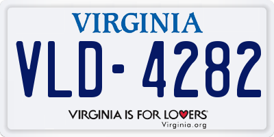 VA license plate VLD4282