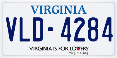 VA license plate VLD4284
