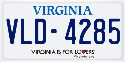 VA license plate VLD4285