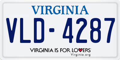 VA license plate VLD4287