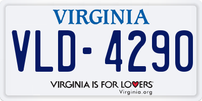 VA license plate VLD4290