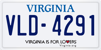 VA license plate VLD4291
