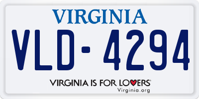 VA license plate VLD4294