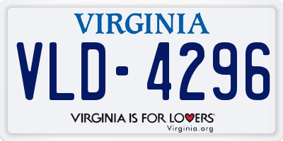 VA license plate VLD4296