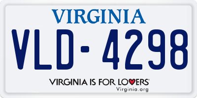 VA license plate VLD4298