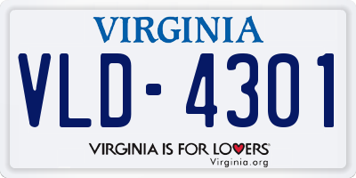 VA license plate VLD4301