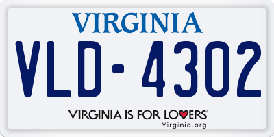 VA license plate VLD4302