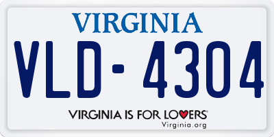 VA license plate VLD4304
