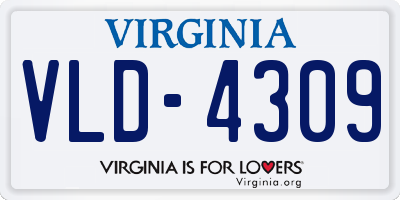 VA license plate VLD4309