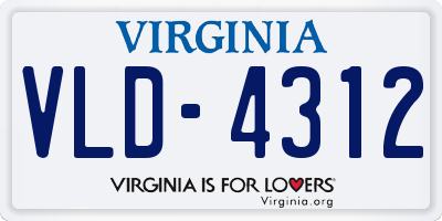 VA license plate VLD4312