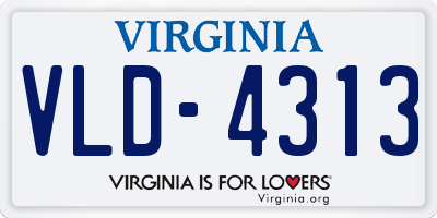 VA license plate VLD4313