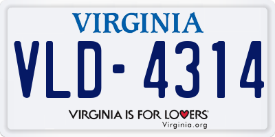 VA license plate VLD4314