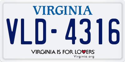 VA license plate VLD4316