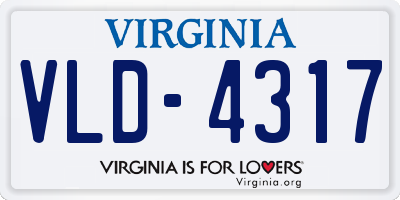 VA license plate VLD4317