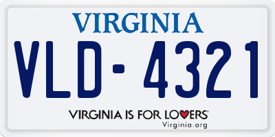 VA license plate VLD4321