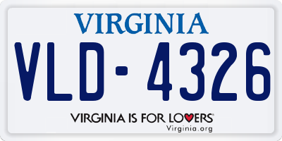 VA license plate VLD4326