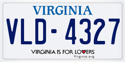 VA license plate VLD4327