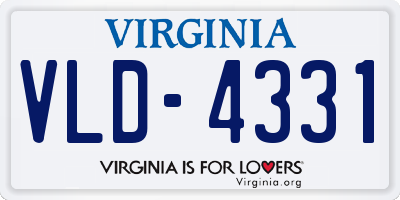 VA license plate VLD4331